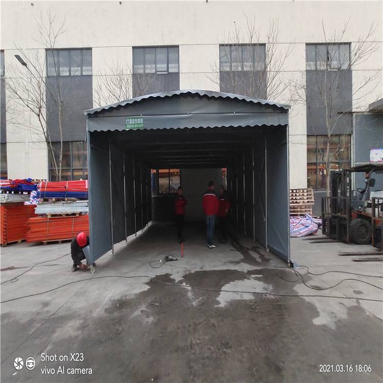 江苏南通 移动伸缩式雨棚 仓库遮雨棚 制作比例严格要求坚实稳固