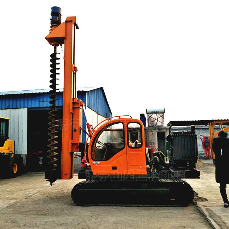 钢制履带式光伏打桩机太阳能发电光伏桩引孔机液压一次成孔
