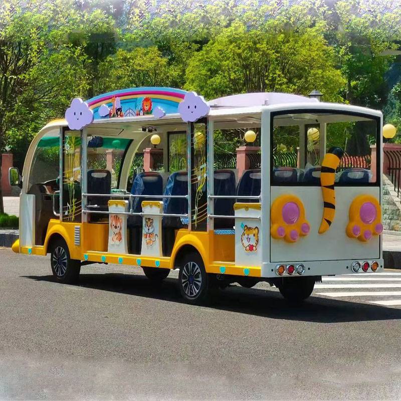 卡通观光车14座景区电动游览车厂家供应游乐场旅游车