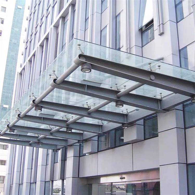 售楼中心铁雨棚钢梁支架抗震挑梁可来图加工