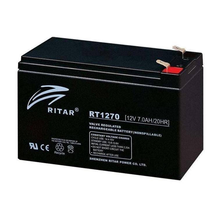 RITAR蓄电池RT1270 12V7AH/20HR消防后备系统 电梯配件