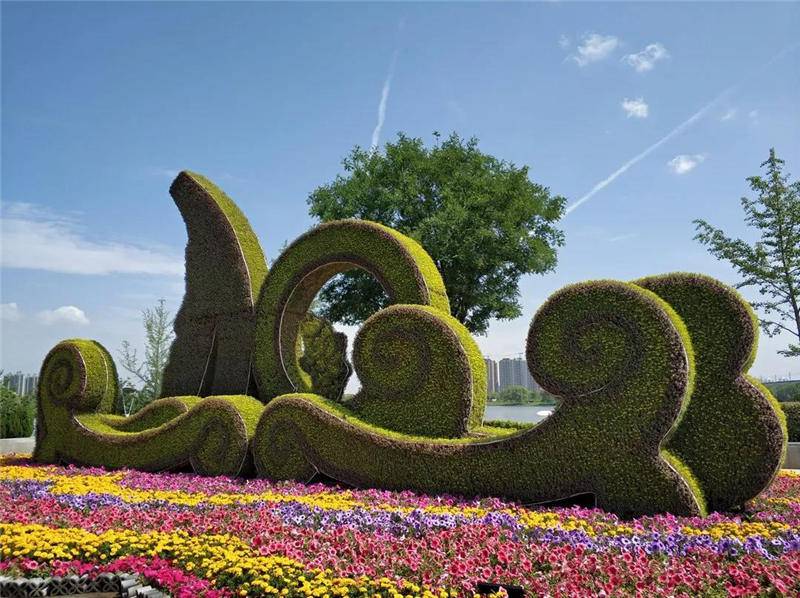 四川泸州花篮摆件造型绿雕仿真植物绿雕制作
