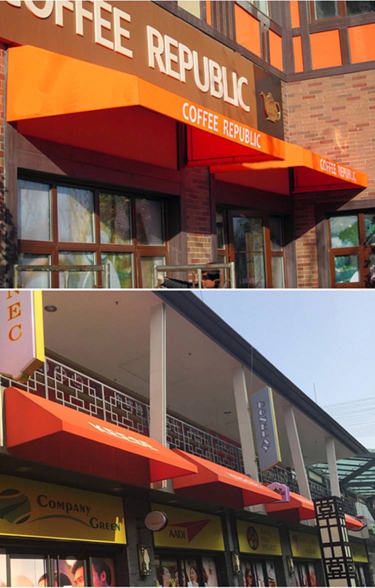 东方奥悦固定式遮阳棚店铺布艺装饰梯形防雨蓬定制