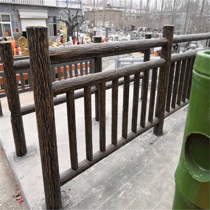 荷塘改造水泥栏杆水泥仿树皮艺术栏杆18米国标水泥仿木栏杆欢迎