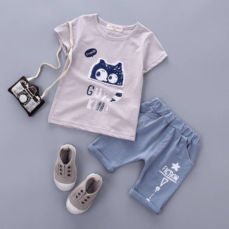 吉林中国地摊服装批发童套装男女童短袖上衣短裤短袖两件套童装10元