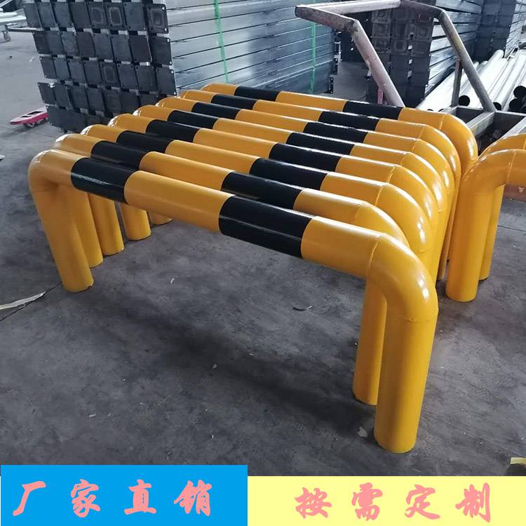 厂房门口安全防撞护栏黄黑油漆u型挡车杆