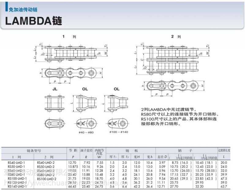 供應椿本免加油鏈條rs40lmd1日本tsubaki4分單排鏈