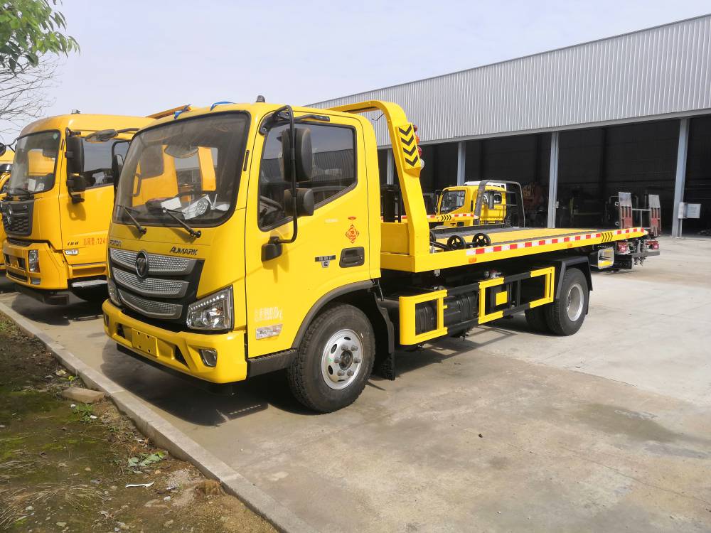 莆田欧马可翻转板一拖二救援拖车大板清障车