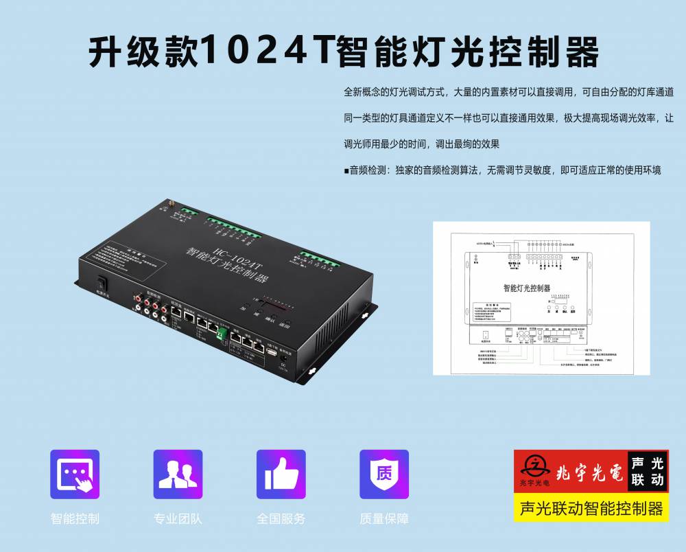 声光联动控制器 512智能灯光控制器 VJ服务器 包房灯光控制器 512声光联动控制器