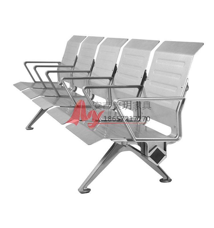 观光台椅子碳钢喷塑机场椅四人位排椅