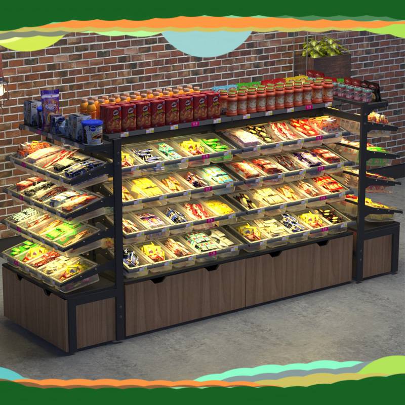 商品展示老婆大人中岛零食货架图片