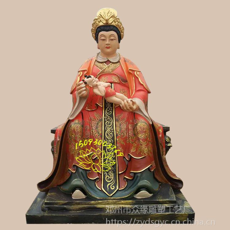 河南佛像供应白玉奶奶灵山老母九莲圣母神像批发