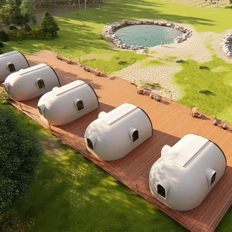 装配式民宿房屋圆形移动模块房活动房帐篷营地球形火山穹顶屋