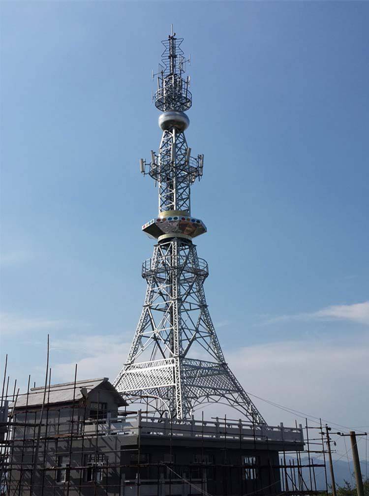 手机信号发射塔蓬泽定制角钢组合通讯塔30米三管塔
