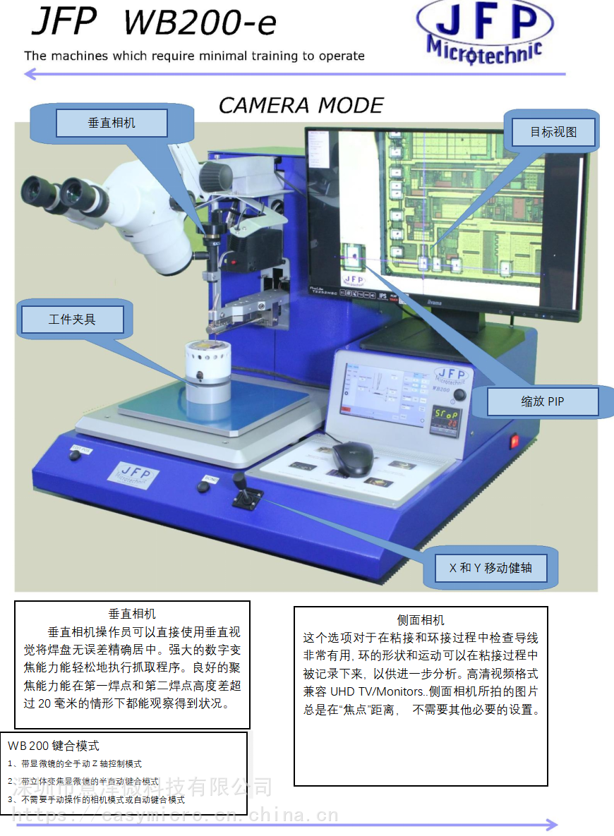 jfp桌面型多功能键合机型号wb-200e用途实验室研发的球焊楔焊加工定制