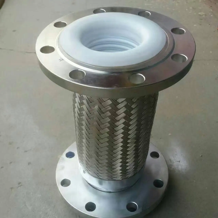 304不锈钢法兰内衬四氟金属软管 特氟龙波纹软管 耐高温软连接 宏禄