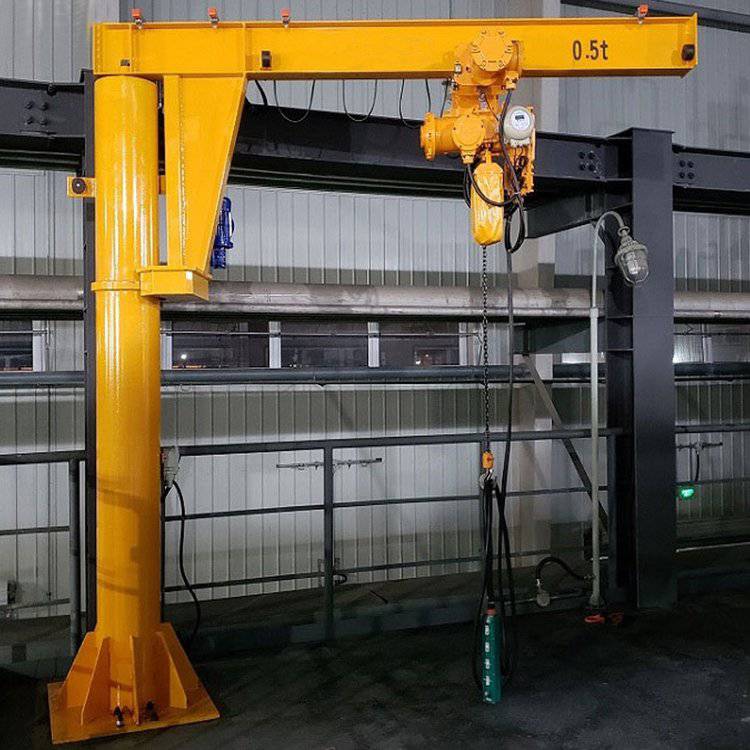 明投立柱式3吨旋臂吊电动遥控操作占地面积小