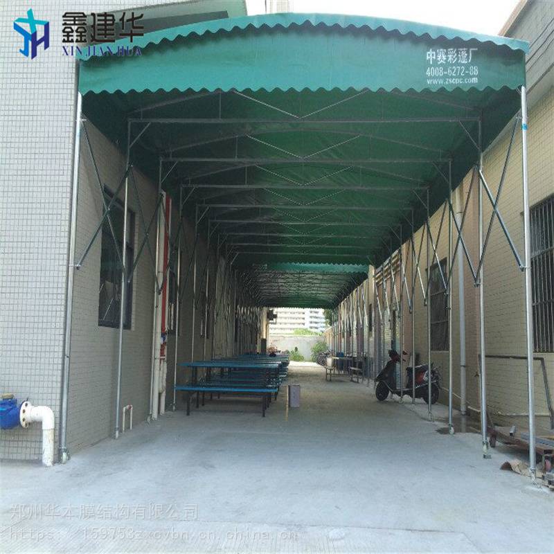 广东湛江手动活动雨棚钢架帐篷楼顶遮阳棚
