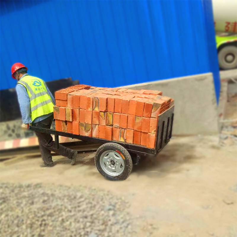 载重一吨拉砂石手推翻斗车工程拉水泥电动灰斗车