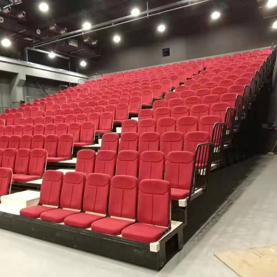 伸缩看台座椅 电动伸缩看台 中空吹塑移动看台排椅