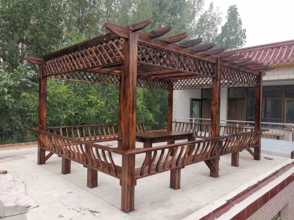 防腐木亭子 庭院六角凉亭 使用寿命长造型美观