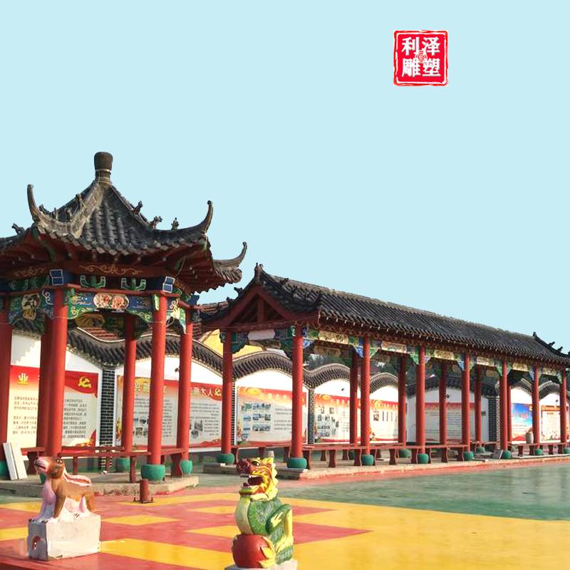 大理石文化长廊制作公园石雕文化廊道景观