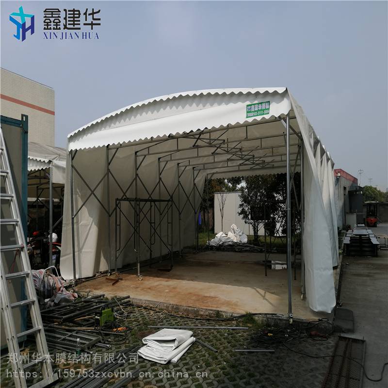 广东湛江手动活动雨棚钢架帐篷楼顶遮阳棚