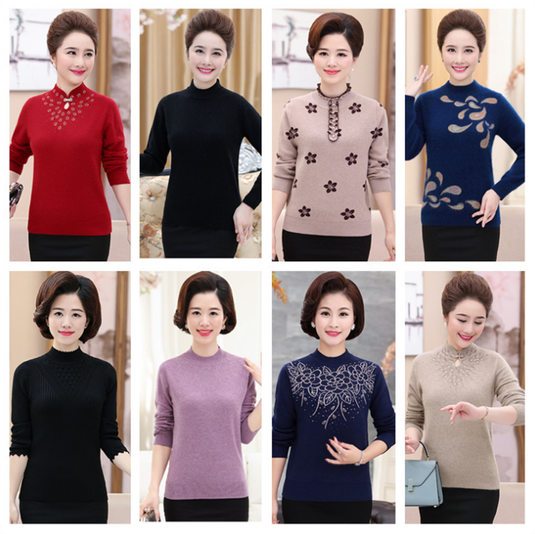 水貂绒毛衣女式针织衫流行热卖网红服装批发秋冬圆领男士针织衫