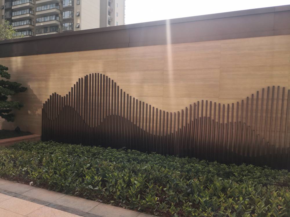 超大型文化艺术景墙定制安装金属屏风隔断加工