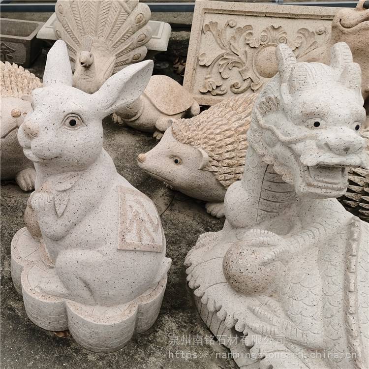 石雕十二生肖12属相雕刻寺庙广场装饰动物花岗岩雕刻