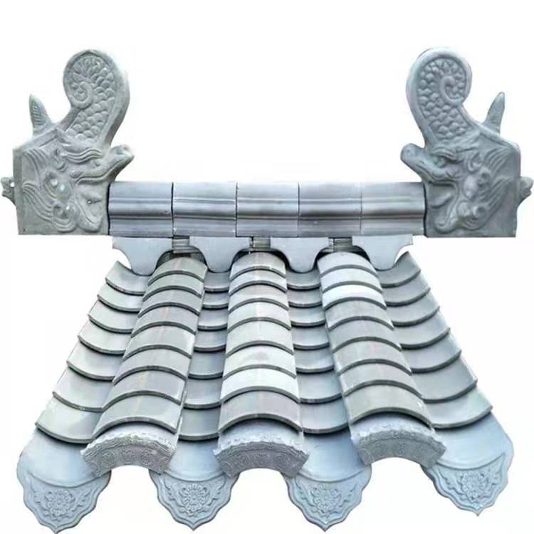 古建青砖青瓦花脊三星脊档沟双龙戏珠