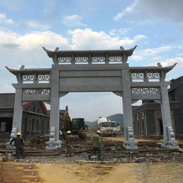 朔州墓地陵園石頭牌坊村口石門