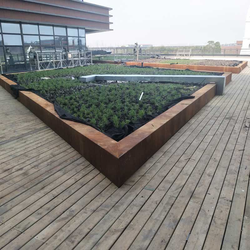 安装,园林景观耐候钢墙,花坛耐候钢***园林景观花钵广场花器长方形