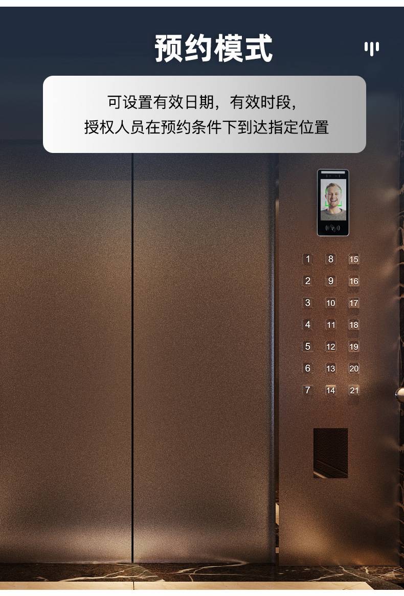 电梯人脸识别梯控系统免破线分层控制器