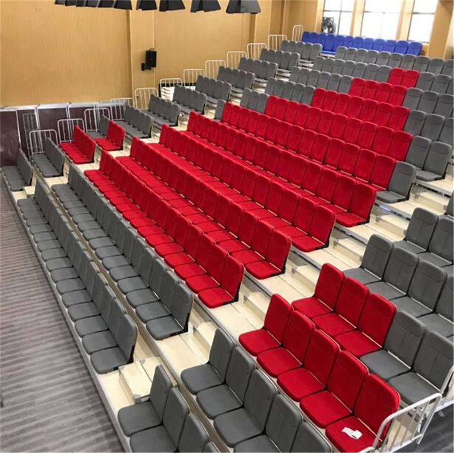 石庄电动伸缩看台篮球馆室内观众席体育剧场移动折叠座椅剧场活动椅子