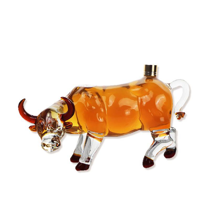 十二生肖牛造型动物泡酒瓶玻璃工艺品牛造型泡酒白酒瓶支持批发