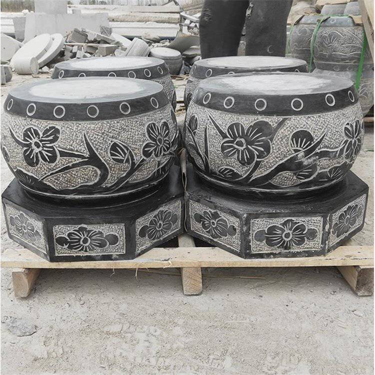 寺庙大殿圆柱石鼓墩子 别墅庭院长廊柱子垫石 景观凉亭柱墩底托