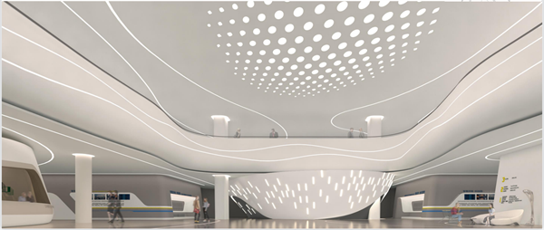 博垚供货grg双曲面拦河非线性灯带科技感爆棚