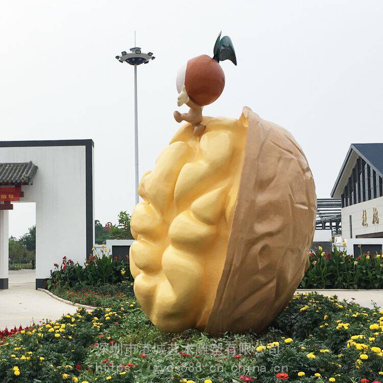 云南仿真坚果类食品模型道具玻璃钢核桃雕塑港城雕塑