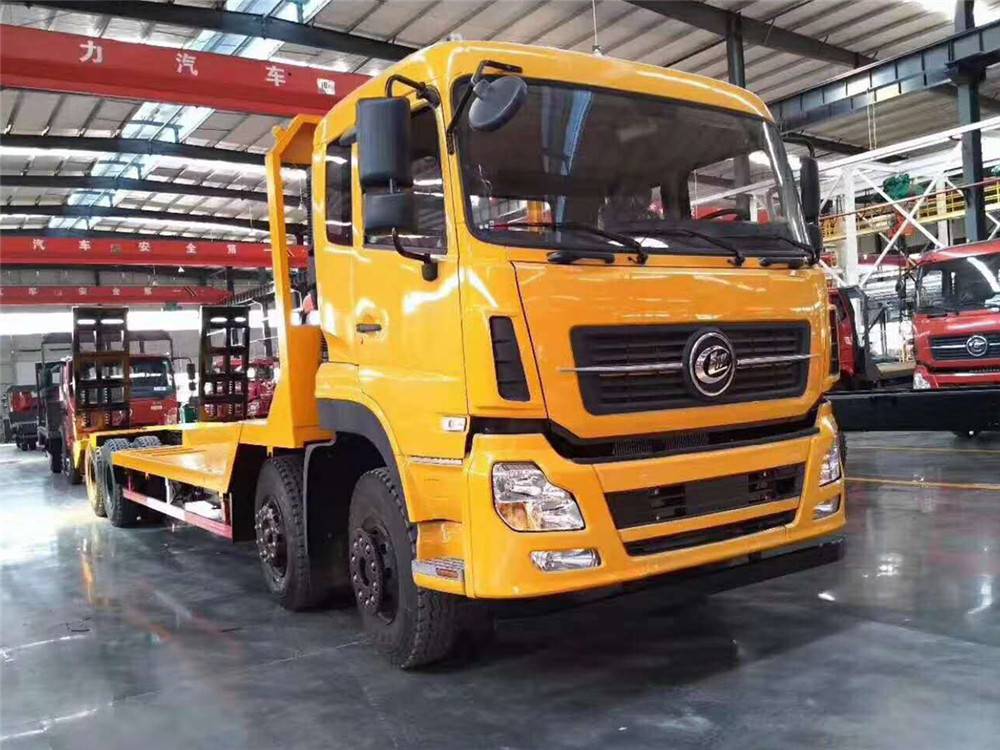 程力牌前四后八凹凸板平板运输车