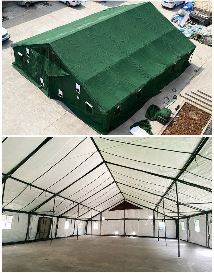 96通用指挥帐篷绿色帆布防雨帐篷指挥营地帐篷集训拉练帐篷