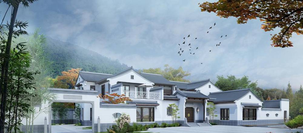 四合院别墅设计图农村小型四合院设计效果图及施工图传统中式