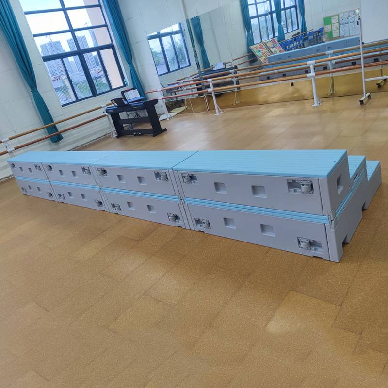 幼儿园pe塑料可折叠翻转移动合唱台小舞台