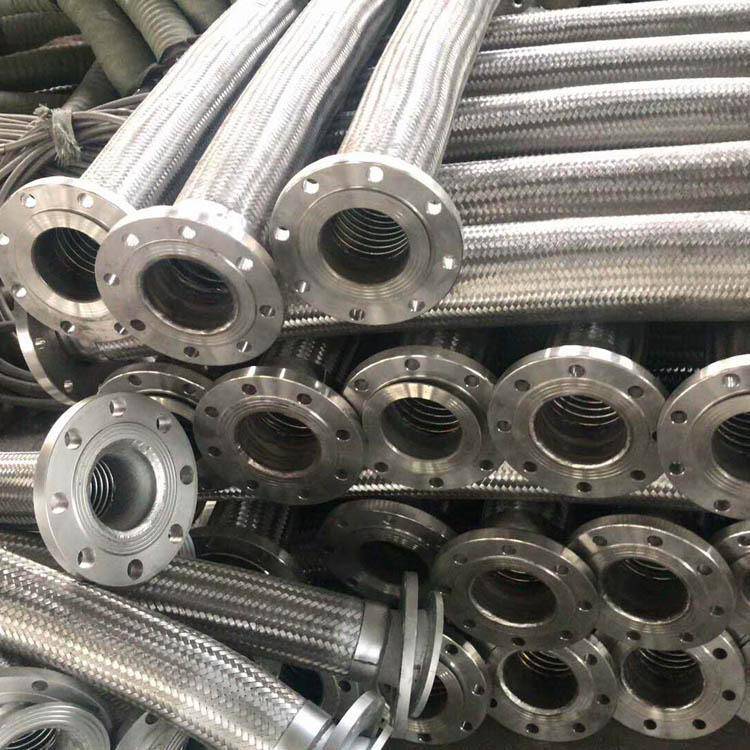 304316不锈钢金属软管耐油液压金属软管耐高温耐酸碱法兰金