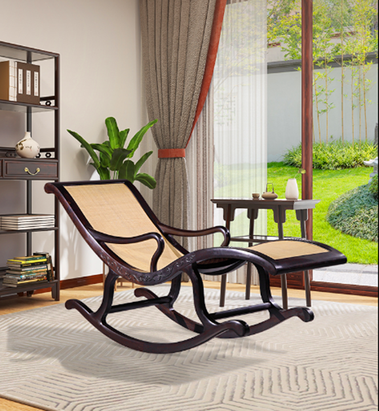 摇摇椅躺椅成年人滕面椅家用午睡椅凉椅老人休闲逍遥椅红木靠背椅