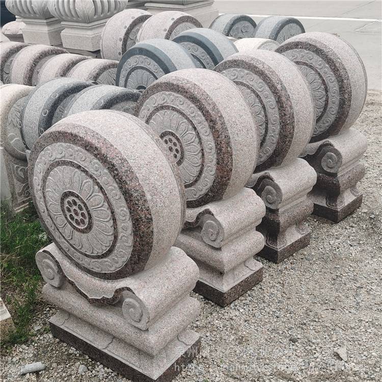 石雕抱鼓石1米2高杭州别墅院子门墩抱鼓石仿古石鼓雕刻