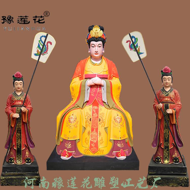 西王母神像寺庙九天玄女神像制作厂家王母旁边侍女神像图片