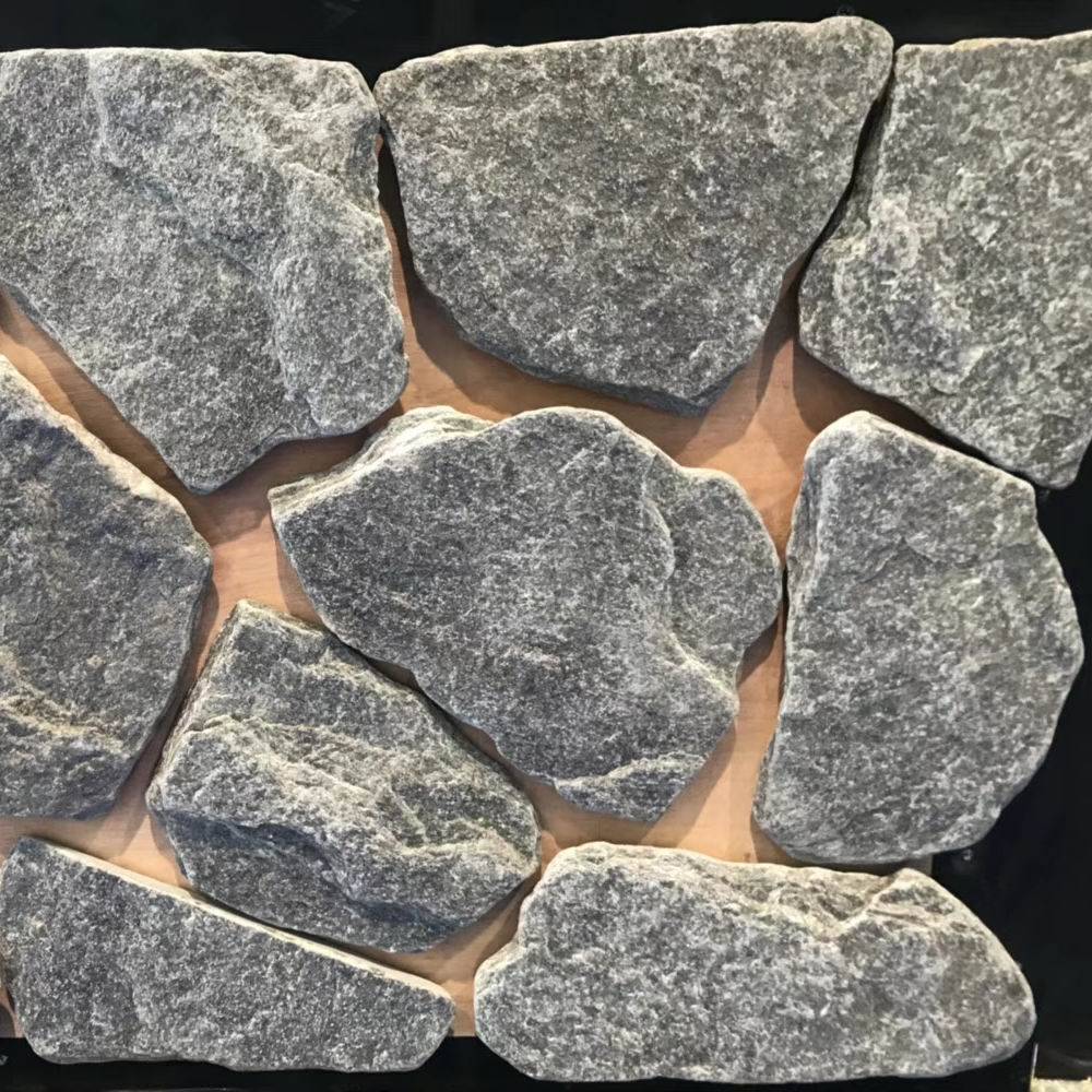 泓峰石材黄木纹碎拼板岩片岩铺地石