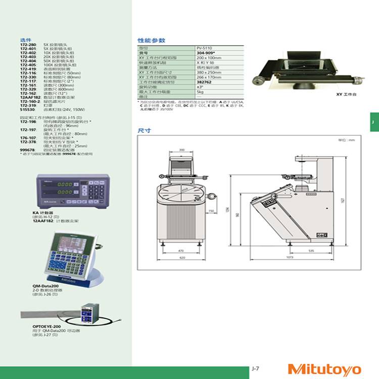 日本 mitutoyo投影测量仪 PJ-A3050F-50 培训