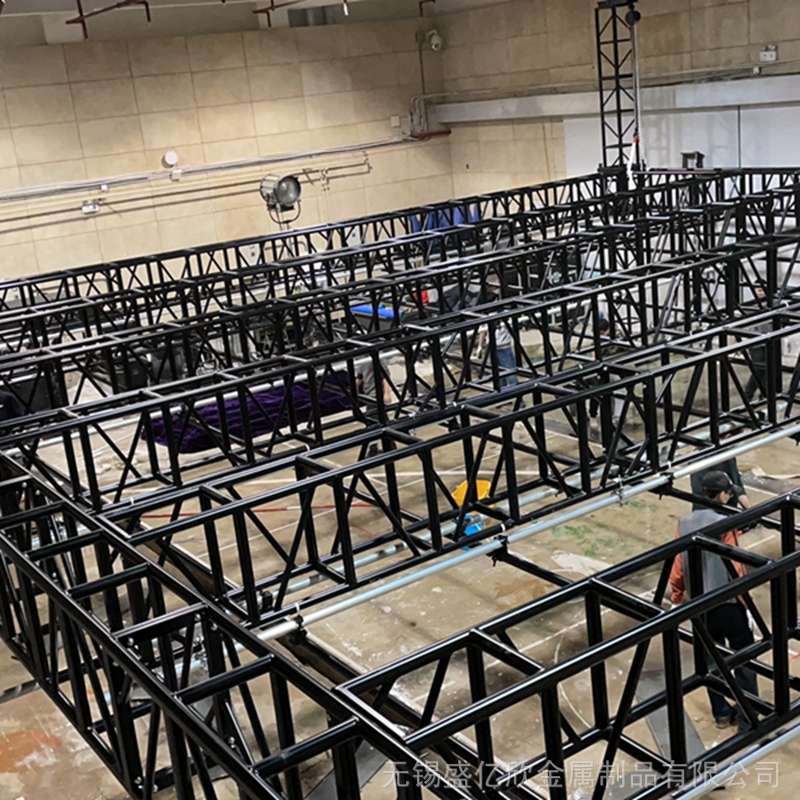 定制铝合金truss架黑色喷塑桁架舞台灯光架搭建结构稳固拆搭便捷图片